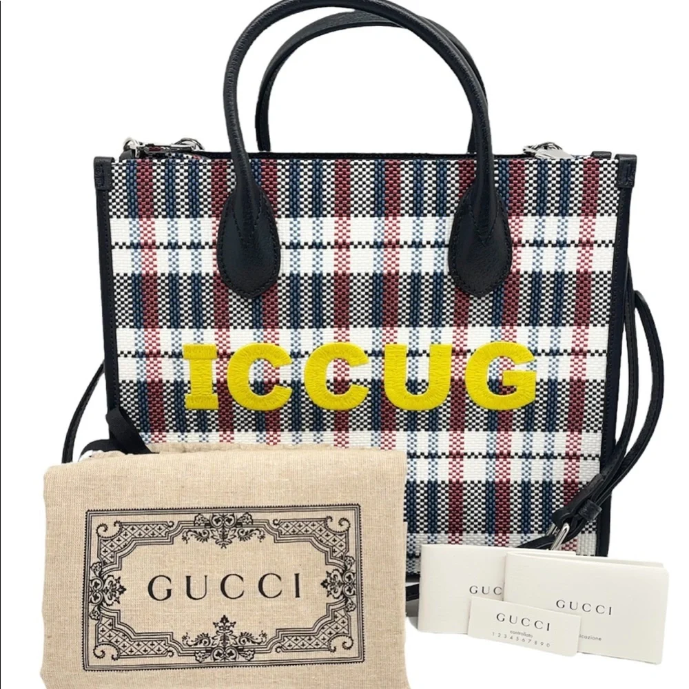 Gucci “ICCUG” Reverse Embroidered Logo Tote Bag